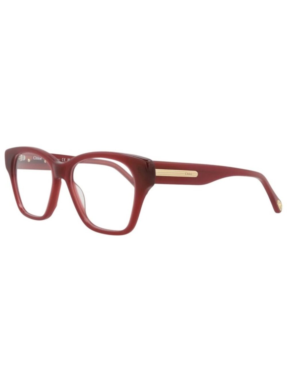 New Chloé Women's Eyeglasses Square Rectangle Bio Acetate Frame Burgundy Eye